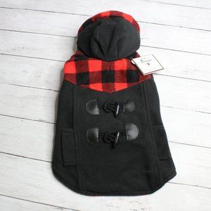 Outdoor Dog Jacket Size XS Red Black Buffalo Plaid Winter Coat